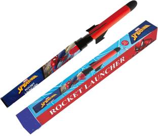 zokato Marvel Spiderman Rocket Launcher, Foam Rocket Toy for Outdoor Play, its Flies Ninja Gears