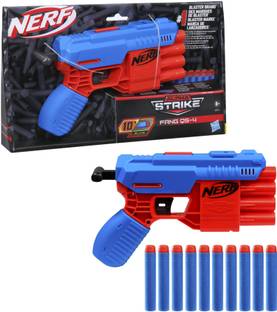 Nerf Alpha Strike Fang QS-4 Blaster , 4-Dart Blasting ,Fire 4 Darts in a Row -10 Official Elite Darts ,Easy Load-Prime-Fire Guns & Darts