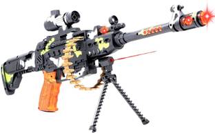 MM toys Musical Machine Gun Toy 25 In With Vibrations , Lights for Kids 2-6 Yrs Armor Sets