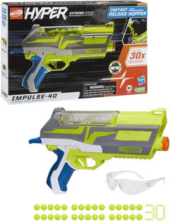 Nerf Hyper Impulse-40 Blaster, 40-Rounds Capacity, Spring-Open Reload, Eyewear Incl. Guns & Darts