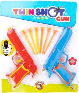 zokato Twin Shot Gun With 6 Dart aim for Fun for Kids Guns & Darts Darts & Plastic Bullets