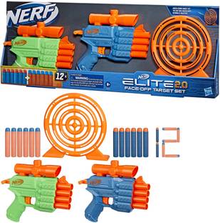 Nerf Elite 2.0 Face Off Target Set with 2 Dart Blasters , Target , 12 Darts Guns & Darts