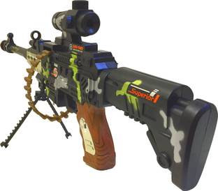 HappyBive Combat Military Mission Machine Gun with LED Flashing Lights and Sound for Kids Darts & Plastic Bullets