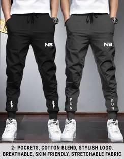 NB NICKY BOY Printed Men Black, Grey Track Pants