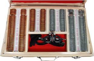 DSB PHYSIO MART Trial Lens Set With 225 Lens & Adjustable Trial Frames, Wooden Box Packing Trail Frame