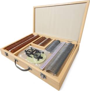 Eagle Eye Products EEP® || Professional Optical Trial Lens Set || Golden and Silver Lens || Wooden Trail Frame