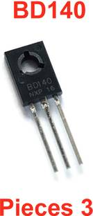 Elph BD140 NPN Bipolar Medium Power Transistor 80V 1.5A TO-126_Pack of 3 NPN Transistor