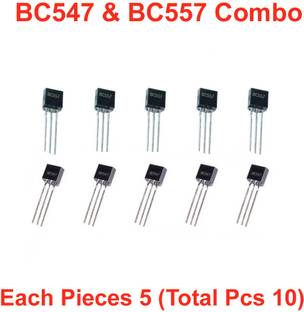 Elph BC 547 NPN transistors & BC 557 PNP transistors_Each Pieces 5 (Pack Of 10) NPN Transistor