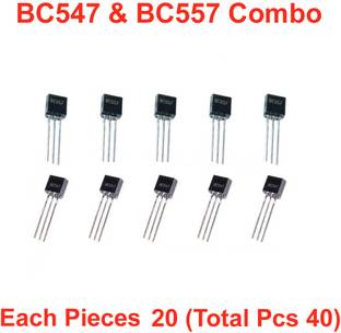 Elph BC 547 NPN transistors & BC 557 PNP transistors_Each Pieces 20 (Pack Of 40) NPN Transistor