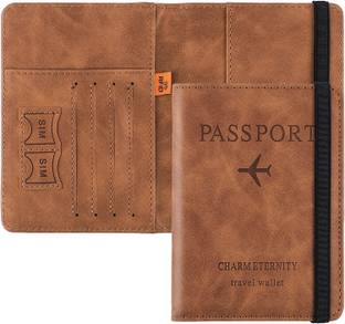 Linist Passport Holder Cover Wallet RFID Blocking PU Leather Travel Document Holder