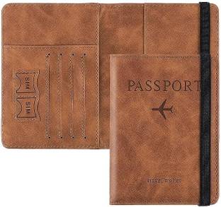 StealODeal Passport Holder Cover Wallet RFID Blocking PU Leather Travel Document Holder