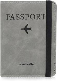 MOSHTU Passport Cover with RFID Blocking, PU Leather Passport Holder Travel Wallet Case