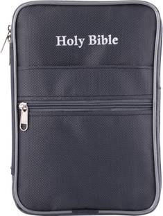 Nipum Enterprises Zippered Bible Book Cover Book Diary Cover Front Pocket PU Leather 25x17x3cm