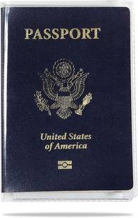 KRAPTICK Clear Transparent Passport Cover Holder Case Organizer ID Card Travel Protector (Pack of 2)