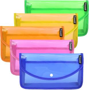 KARP 5 Pcs Flexi Button Bag Cheque Book Holder, Document, Passbook Holder