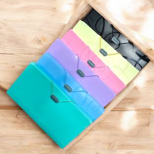 CAMPIO Expanding Cheque Book Holder Case Pouch, 12 Pocket Passbook Holder (Pack of 2)