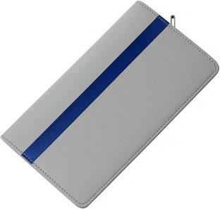 kittu Cheque book and passbook Holder silver with a perfect blue line