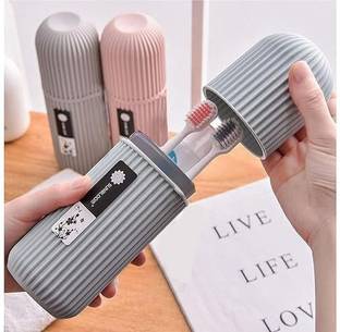 jinda ent Pack of 1 Capsule Shape Travel Toothbrush Case Holder Portable Toothbrush