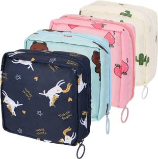 KEETLY 4Pcs Period Bag Sanitary Pad Storage Bag Samll Period Pouch for Purse Pad Holder