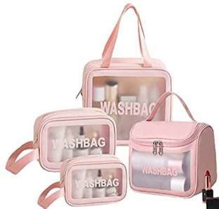 TREXEE 4 Toiletry Bag, Wash Makeup Bag & Pouch Set, Cosmetic Organizer Bag, Travel Kit