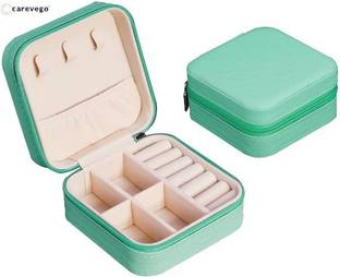 CareVego Leather Small Jewellery Storage Case for Earring Necklace Ring Accessories