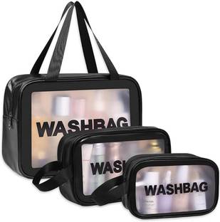 QUAIL Premium Cosmetic Pouch & Makeup Bag for Home and Travel | Toiletry Bags Set of 3