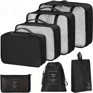 Gadhiyashopping 7 set Luggage Packing Cubes Organizer Carry Suitcase Clothes Travel Toiletry Kit