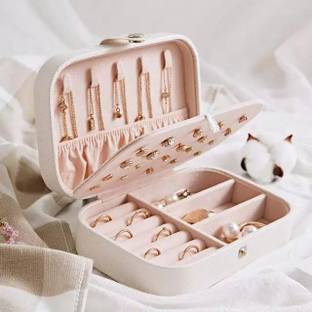 Grilazza Double Layer Waterproof Travelling PU Leather Woman Makeup Storage Box Travel Toiletry Kit