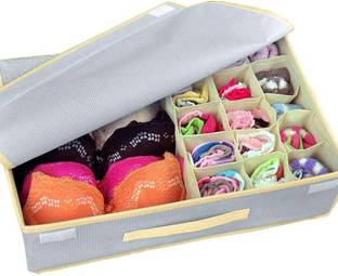 infinity craft Non-Woven Foldable Lingerie Storage Organizer With Lid Innerwear Wardrobe Closet