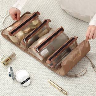 Rossella 4 in 1 Hanging Roll-Up Foldable Portable Detachable cosmetic Makeup Toiletry Bag