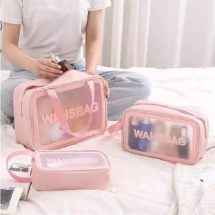 SPIRITUAL HOUSE Makeup Cosmetic Bag Transparent Travel Wash Bag for Women and Girls Travel Toiletry Kit