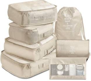 HOUSE OF QUIRK 7pcs Set Travel Organizer Packing Lightweight Travel Luggage with Toiletry Bag