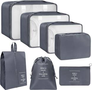 Vervita 7pcs Set Travel Organizer Packing Cubes Lightweight Travel Luggage Organizers