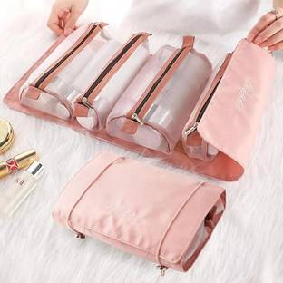 Grilazza 4 in 1 Hanging Roll-Up Foldable Portable Detachable cosmetic Makeup Toiletry Bag