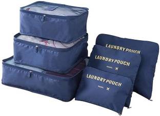 AWARANSIA 6 in 1 Waterproof Travel Clothes Organizer Laundry Pouch Luggage Bag (Blue)