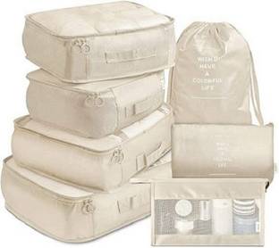 ELITEHOME 7 Pc Travel Organizer Packing Cubes For Cosmetics/Clothes/Underwear Toiletry Bag