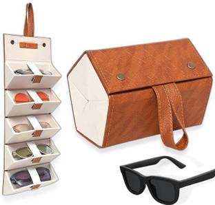 Shop Stoppers 5 Slots PU Leather Portable Lightweight Sunglass Holder with Hanging Strap