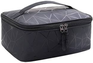 Pinkmpire Single Layer PU PVC Double Zipper Cosmetic Travel Toiletry Makeup Bag Organizer