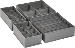 VYORA Set of 4 Foldable Drawer Organizer Undergarment Organizer Box Travel Organizer