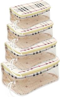 STORITE Set of 4 Multipurpose Transparent Cosmetic Travel Pouch /Makeup Toiletry Kit