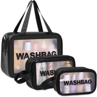 MYSASHOP All-in-One Travel Wash Pouch Set | 3 Sizes for Organized Packing Makeup, Jewellery, Multipurpose Vanity Box