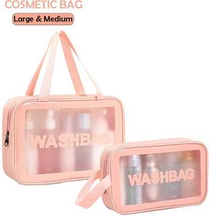 Queue Cosmetic bag 2 pack Large and Meduim makeup bag,Travel Bags for Makeup Bags