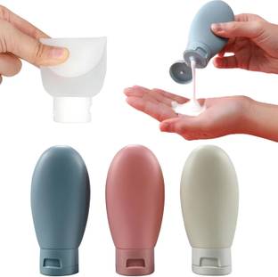 GaxQuly 3pcs Travel Toiletries Bottles Refillable Squeeze Bottles Kit for Shampoo Lotion
