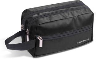 CRASOME Toiletry Pouch for Men Women Makeup kit Bag, Grooming Shaving Pouch (CTP1-Black) Travel Toiletry Kit