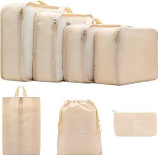 Vervita 7 Set Travel Organizer 3 Packing Cubes + 3 Pouches + 1 Toiletry Organizer Bag