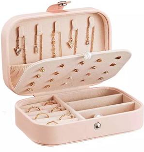 Pinkmpire Double Layer Waterproof Woman Travelling PU Leather Makeup Storage Box Multi-function Cosmetic Wardrobe Jewellery Organizer for Earrings Necklace Rings Vanity Box