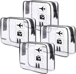 STEFLON WANDF Polyester Tsa Approved Clear Travel Toiletry Bag-4 pcs