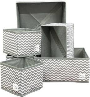 HOUSE OF QUIRK Set of 6 Foldable Cloth Storage Box Closet Dresser Drawer Organizer