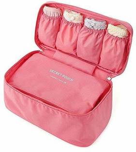 Flipco Nylon Undergarments and Inner-wear Storage Organised Travel Bag Travel Toiletry Kit (Pink) Travel Toiletry Kit