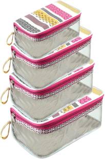 STORITE Set of 4 Multipurpose Transparent Travel Pouch Makeup Toiletry Kit for Women